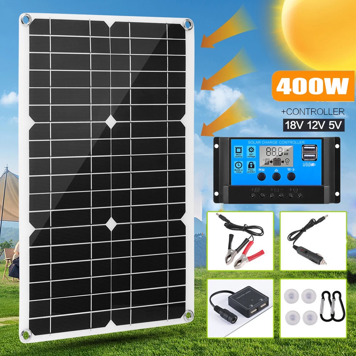 Rv Solar Kit 400W - Kit Panel Surya Semi-Fleksibel 400W dengan